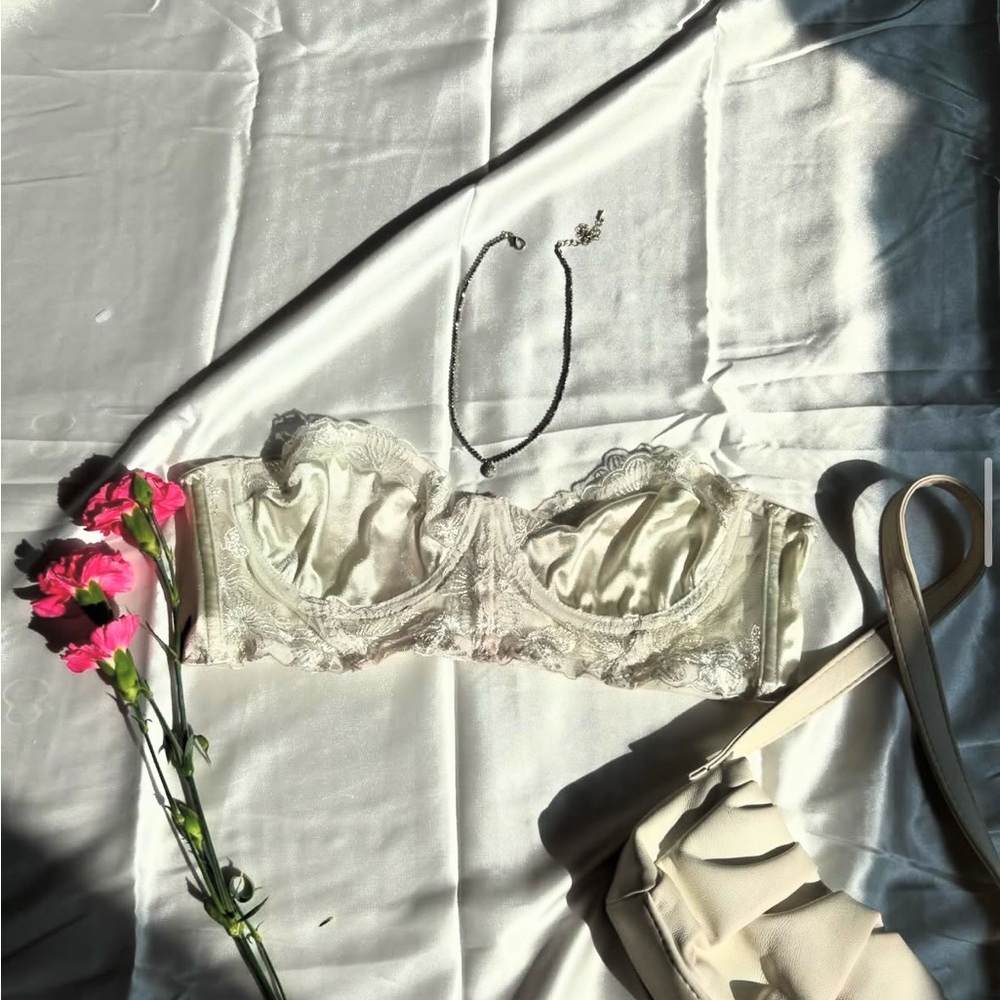 Elegant Cream Lace Bralette